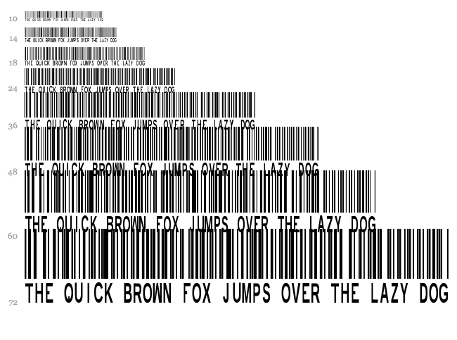 New Barcode Font TFB font waterfall